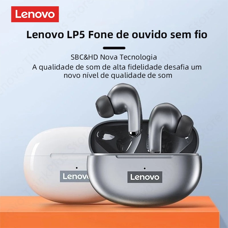 Fone de Ouvido Bluetooth Lenovo Lp5 Original